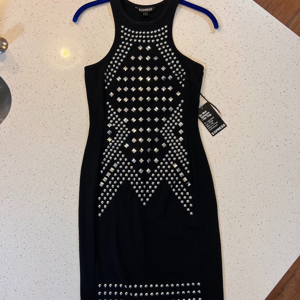 Express Black studded racerback dress